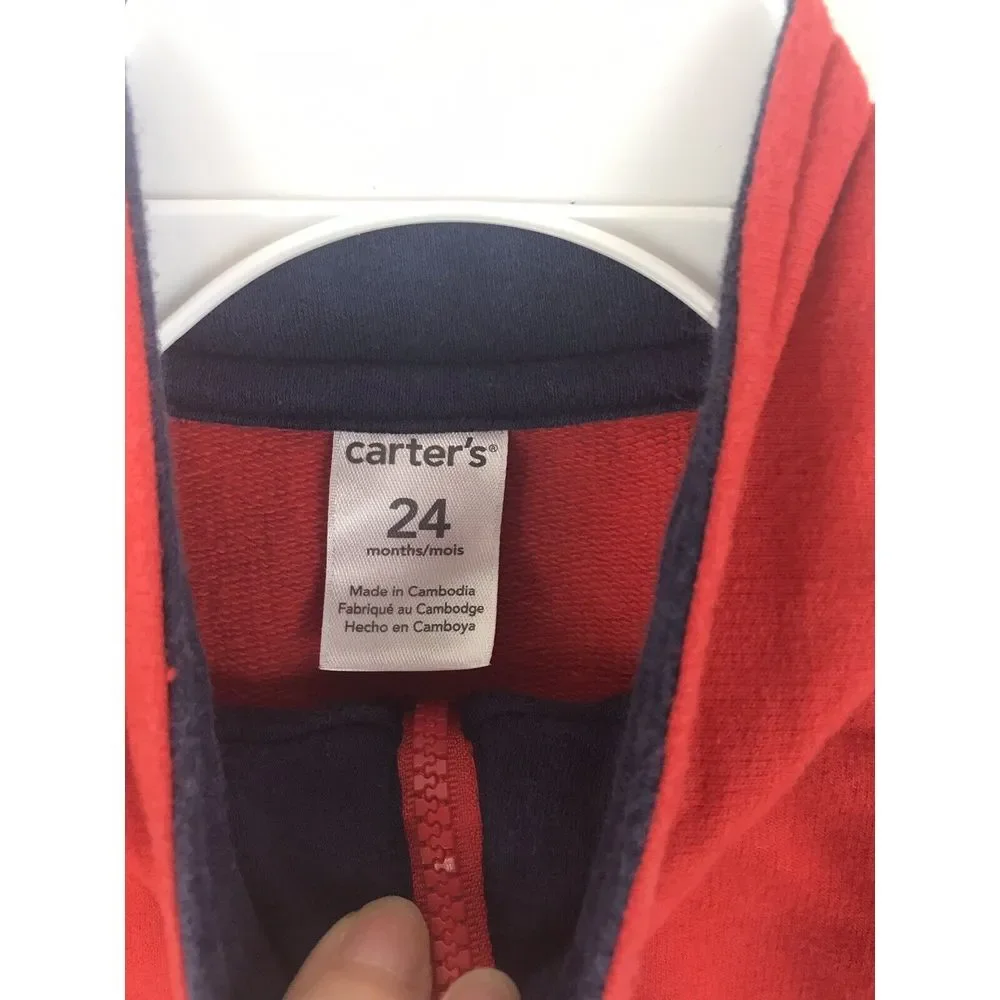 Carter's Boy Toddler Full Zip Jacket All‎ Star Champs 24 Mo Red Gray